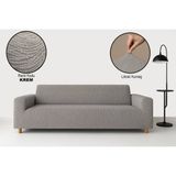 Bella Home Maksi Strech Su Yolu Koltuk Örtüsü (3+3+1+1) - Lastikli - Likralı - Oturma Grubu - Krem
