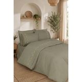 Bella Home Mimoza Çift Kişilik 6 Parça Nakışlı Nevresim Takımı | Yumuşak Dokulu | Şık ve Zarif Tasarım - 09-Yeşil - 200 x 220 cm