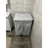 Bella Home Modern Lüx Simli Çamaşır Makinesi Örtüsü - Renk Seçenekleriyle - Gri