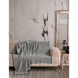 Bella Home Natural Keten Koltuk Örtüsü | Yakmaz Pamuklu Çekyat Örtüsü | Koltuk Şalı - 85% Pamuk 15% Polyester - 170 cm x 210 cm - 170 x 210 cm - Antrasit - Bej - Ekru