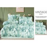 Bella Home Nevresim Takımı Çift Kişilik %100 Pamuk Kutulu Vintage Mint - 200 x 220 cm