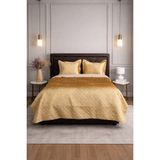 Bella Home Örtüm Çift Kişilik Queen Kadife Yatak Örtüsü | 240X260 cm | Yumuşak Dokulu & Şık Tasarım - Gold - 240 x 260 cm