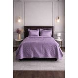 Bella Home Örtüm Çift Kişilik Queen Kadife Yatak Örtüsü | 240X260 cm | Yumuşak Dokulu & Şık Tasarım - Mor - 240 x 260 cm