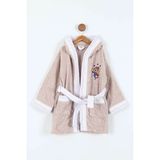 Bella Home Palyaço Nakışlı Kapüşonlu Çocuk Bornozu - %100 Cotton - Orijinal Kutulu - 6 - 7 Yaş - Bej