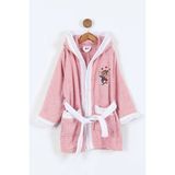 Bella Home Palyaço Nakışlı Kapüşonlu Çocuk Bornozu - %100 Cotton - Orijinal Kutulu - Standart - Gülkurusu