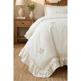 Bella Home Perla Çift Kişilik Nakışlı Yatak Örtüsü Takımı -240x260 cm - Pvc Çantalı - Günlük ve Çeyizlik - Krem
