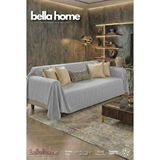Bella Home Pötikare Polarlı Koltuk Örtüsü - Yumuşak Dokulu & Modern Tasarım - 170 x 210 cm - Gri