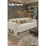 Bella Home Pötikare Polarlı Koltuk Örtüsü - Yumuşak Dokulu & Modern Tasarım - 170 x 210 cm - Krem