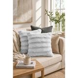 Bella Home Premium Tavşan Tüyü Kırlent Kılıfı | 2'li | Soft | Pamuksu Tuşeli | Dekoratif | 45 cm x 45 cm - Gri