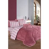 Bella Home Relax Soft Çift Taraflı Pamuklu Uyku Seti 4 Parça Çift Kişilik Yorgan Takımı - Gül Kurusu