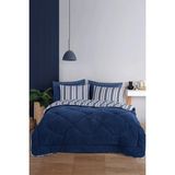 Bella Home Relax Soft Çift Taraflı Pamuklu Uyku Seti 4 Parça Çift Kişilik Yorgan Takımı - Pudra