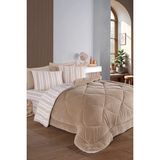 Bella Home Relax Soft Çift Taraflı Pamuklu Uyku Seti 4 Parça Çift Kişilik Yorgan Takımı - Vizon