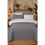 Bella Home Sonnia 7 Parça Gelin Seti | Yatak Örtüsü, Pamuk Nevresim, Çarşaf ve Yastık Kılıfı Takımı - 240 x 260 cm - Gri