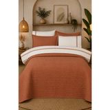Bella Home Sonnia 7 Parça Gelin Seti | Yatak Örtüsü, Pamuk Nevresim, Çarşaf ve Yastık Kılıfı Takımı - 240 x 260 cm - Kiremit