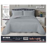 Bella Home Sylvia Yatak Örtüsü Çift Kişilik - Gri - 250 x 260 cm