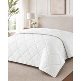 Bella Home Tek Kişilik 155X215 cm Silindir Mikro Jakarlı Silikon Yorgan | Nefes Alan, Yumuşak ve Konforlu Dolgu - 155 x 215 cm - Krem