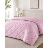 Bella Home Tek Kişilik 155X215 cm Silindir Mikro Jakarlı Silikon Yorgan | Nefes Alan, Yumuşak ve Konforlu Dolgu - 155 x 215 cm - Pudra