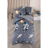 Bella Home Tek Kişilik Jakarlı Uyku Seti - Wellsoft Yorgan - 3 Parça - Pvc Orijinal Çantalı - Gri