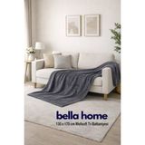 Bella Home Wellsoft Tv Battaniye | 130X170 cm | Koltuk & Tv Keyfi Için Sıcak ve Rahat - Koyu Gri - 130 x 170 cm