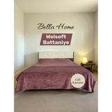 Bella Home Welsoft Yumuşak Battaniye Düz Renk Battaniye Çift Kişilik - 200 x 220 cm - Gül Kurusu