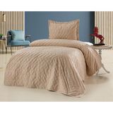 Bella Home Zara Kadife Yatak Örtüsü Tek Kişilik - Bej - 180 x 240 cm