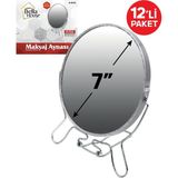 Bella House Çift Yönlü Büyüteçli Makyaj Aynası Gri 7" K-4542 12 Li Paket