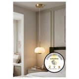 bella lighting Eskitme Blur Beyaz Camlı 3 Renk Led Kumandalı Tekli Sarkıt Avize 15 CM