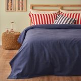 Bella Maison %100 Pamuk Line Çift Kişilik Pike Takımı Lacivert 200x220 cm Hediye Seçeneği - Lacivert - Beyaz