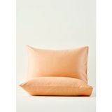 Bella Maison %100 Pamuk Saten 2'li Yastık Kılıfı Somon (50X70 Cm) - Custom