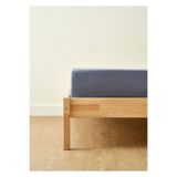 Bella Maison %100 Pamuk Saten Supreme Basic Tek Kişilik Lastikli Çarşaf Mavi (100x200x35 cm)