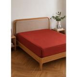 Bella Maison %100 Pamuk Saten Supreme Çift Kişilik Lastikli Çarşaf Kiremit (160x200x35 cm) - Custom