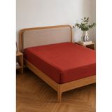 Bella Maison %100 Pamuk Saten Supreme Çift Kişilik Lastikli Çarşaf Kiremit (160x200x35 Cm) Kiremit