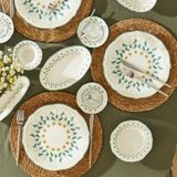 Bella Maison Adelina 26 Parça 6 Kişilik Desenli Kahvaltı Takımı Stoneware Yeşil Renkli