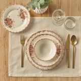 Bella Maison Antique 24 Parça 6 Kişilik Kırmızı Porselen Yemek Takımı