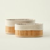Bella Maison Bres Bambu Düzenleyici Kutu 2'li Naturel Renkli Katlanabilir Özellikli 22x13 cm ve 19x11 cm Boyutlarıyla