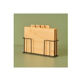 Bella Maison Curvi Bambu 4'lü Kesme Tahtası Seti Naturel (28X20X7 Cm)
