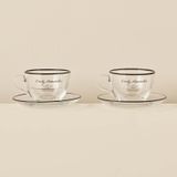 Bella Maison Daily Reminder 2'li Çay Fincan Seti Siyah (240 Cc)