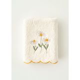 Bella Maison Daisy Scallop Kenar Yüz Havlusu Bej 50 x 90 cm %100 Pamuklu Doğal Dokulu