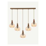 Bella Maison Elise 5'li Sıralı Avize Eskitme (75x90 cm)