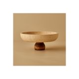 Bella Maison Ephesus Traverten Ayaklı Sunum Kasesi Naturel (25 cm)