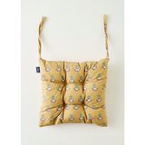 Bella Maison Indian Sandalye Minderi Hardal Renkli 40x40 cm Desenli Yastık