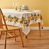 Bella Maison Lemoncello Pamuklu Masa Örtüsü Sarı Renkli Dikdörtgen Desenli %90 Pamuk 150 x 250 cm