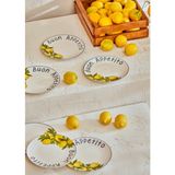 Bella Maison Lemoncello Porselen 6'lı Pasta Tabağı Seti 19 cm - Çok Renkli