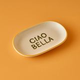 Bella Maison Line Oval Sunum Tabağı Sarı 18X11 cm - 18 x 11 cm