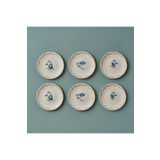 Bella Maison Marine Porselen 6'lı Pasta Tabağı Seti Mavi (19 cm)