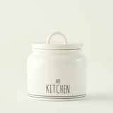 Bella Maison My Kitchen Beyaz Porselen Kavanoz 500 cc 12x12x12,5 cm Kuru Gıdalar için Şık Saklama Çözümü