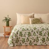 Bella Maison Ocaliptus Pamuklu Tek Kişilik Baskılı Pike Yeşil 150x220 cm Yumuşak Dokulu Rahat Kullanım
