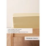 Bella Maison Premium Tencel Çift Kişilik Lastikli Saten Çarşaf (160x200x35) - Krem - Custom