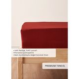Bella Maison Premium Tencel Çift Kişilik Lastikli Saten Çarşaf Bordo (160x200x35 cm) - Custom