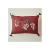 Bella Maison Rose Nakışlı Kırlent Kılıfı Mürdüm (35X50 Cm)
